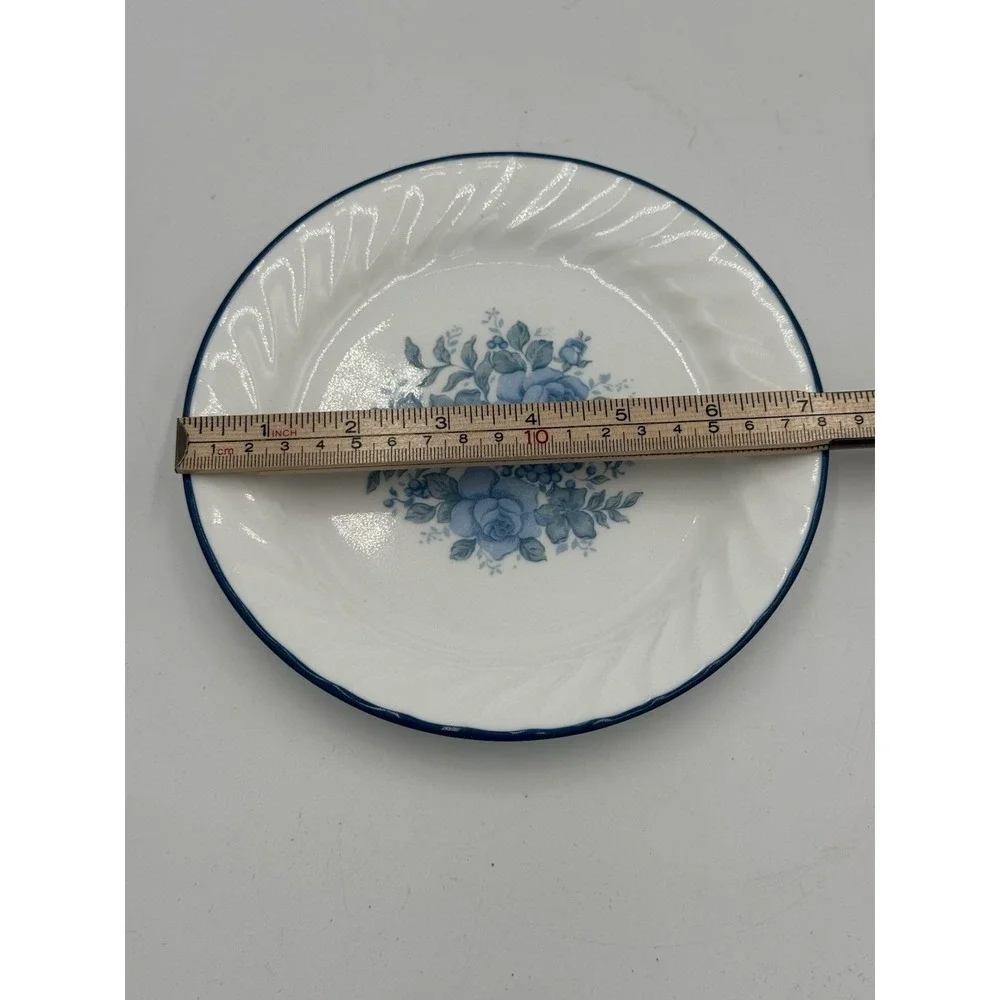 Corelle Blue Velvet Bread Dessert Plate Livingware Swirl Rim Vintage